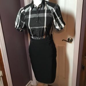 Pink Tartan Black Skirt